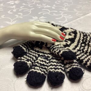 Hand made FINGER GLOVES  gloves, black-and-white, absolutely, beautiful vintage